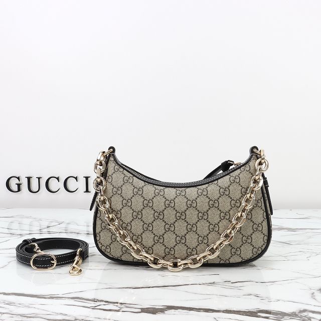 GG original fabric emblem small shoulder bag 847447 black