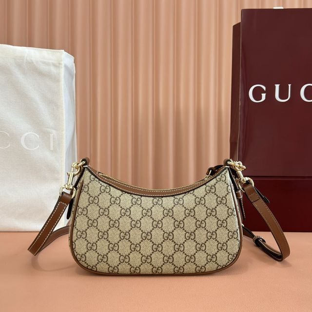GG original fabric emblem small shoulder bag 847447 brown