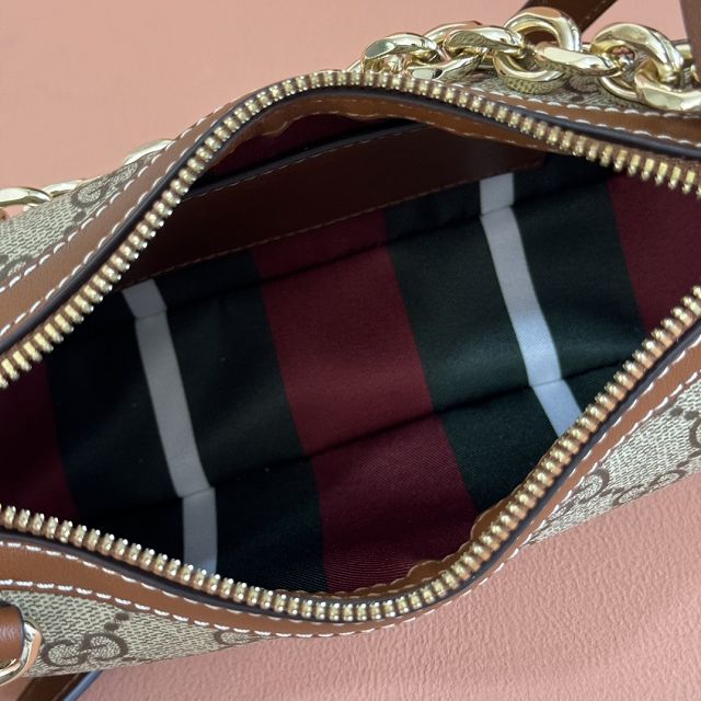 GG original fabric emblem small shoulder bag 847447 brown