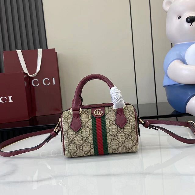 GG original fabric ophidia mini boston bag 838478 bordeaux