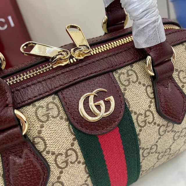GG original fabric ophidia small boston bag 841294 bordeaux