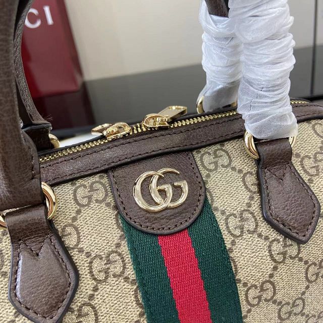GG original fabric ophidia small boston bag 841294 brown