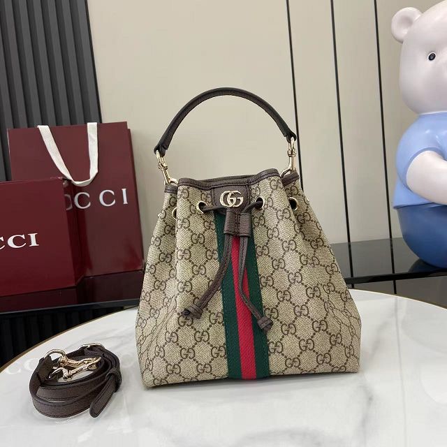 GG original fabric ophidia small bucket bag 836825 brown