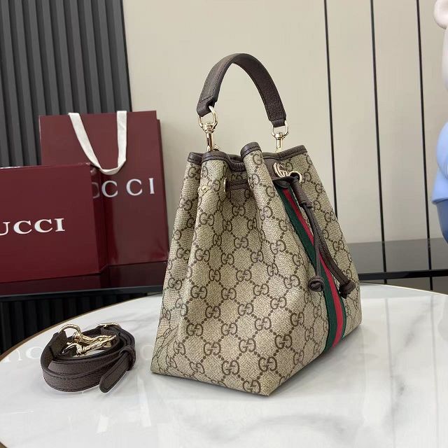 GG original fabric ophidia small bucket bag 836825 brown