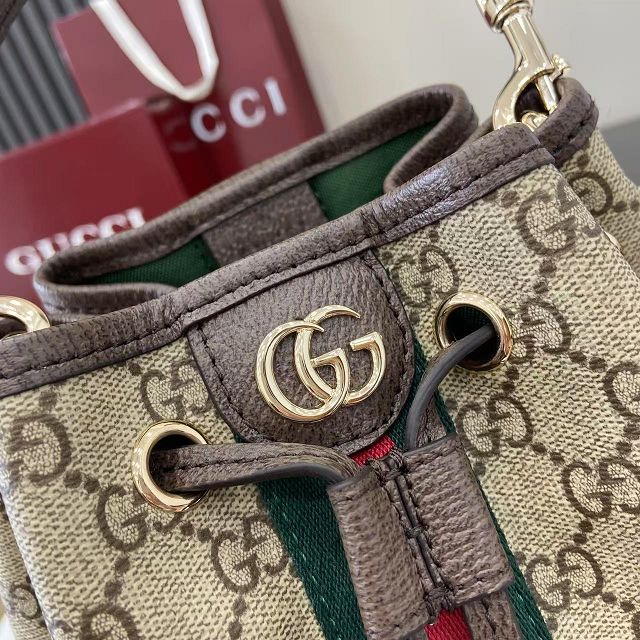 GG original fabric ophidia small bucket bag 836825 brown