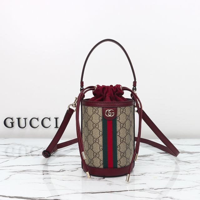 GG original fabric ophidia small bucket bag 838462 bordeaux
