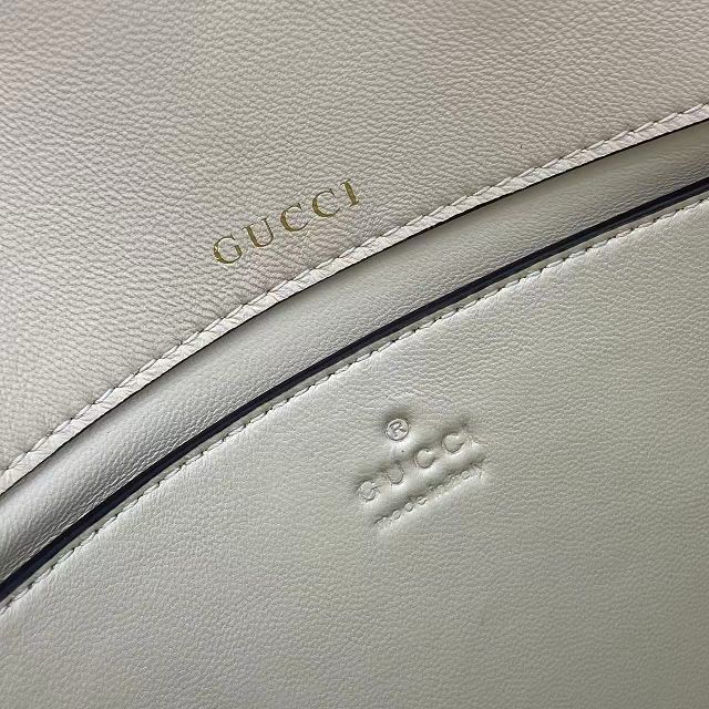 GG original soft calfskin horsebit 1955 aura small shoulder bag 847063 white