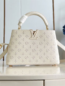 Louis vuitton original calfskin capucines BB handbag M25901 white