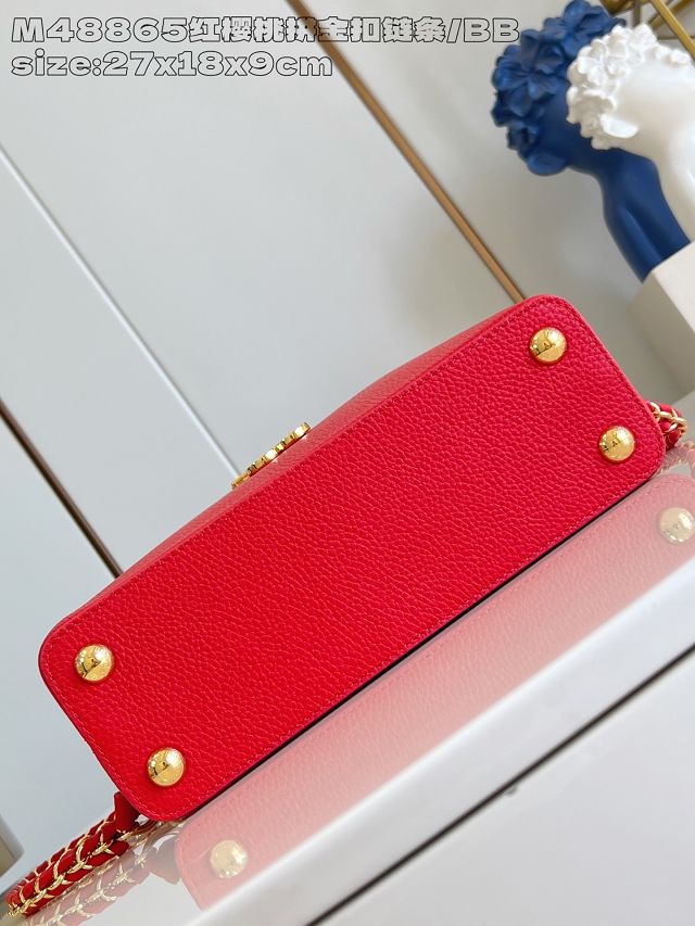 Louis vuitton original calfskin capucines BB handbag M25904 red