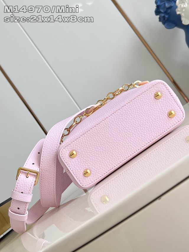 Louis vuitton original calfskin capucines mini handbag M14971 pink