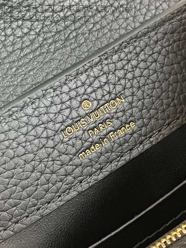 Louis vuitton original calfskin capucines mini handbag M15117 black