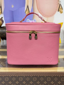 Louis vuitton original epi leather nice BB cosmetic case M12668 pink