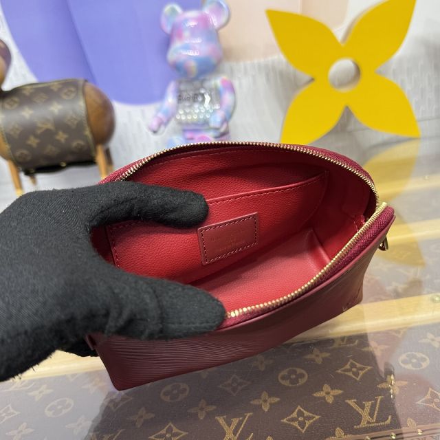Louis vuitton original epi leather pochette cosmetique M15201 bordeaux