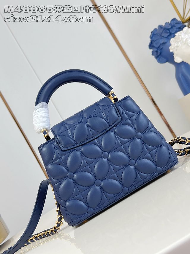 Louis vuitton original lambskin capucines mini handbag M25283 blue