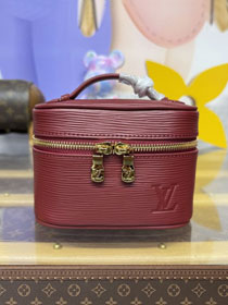 Louis vuitton original monogram nano nice cosmetic case M44936 bordeaux