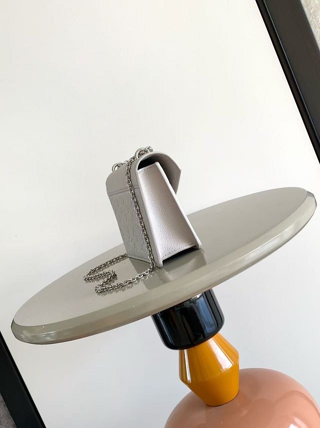 Louis vuitton original calfskin wallet on chain rosy M13570 brume