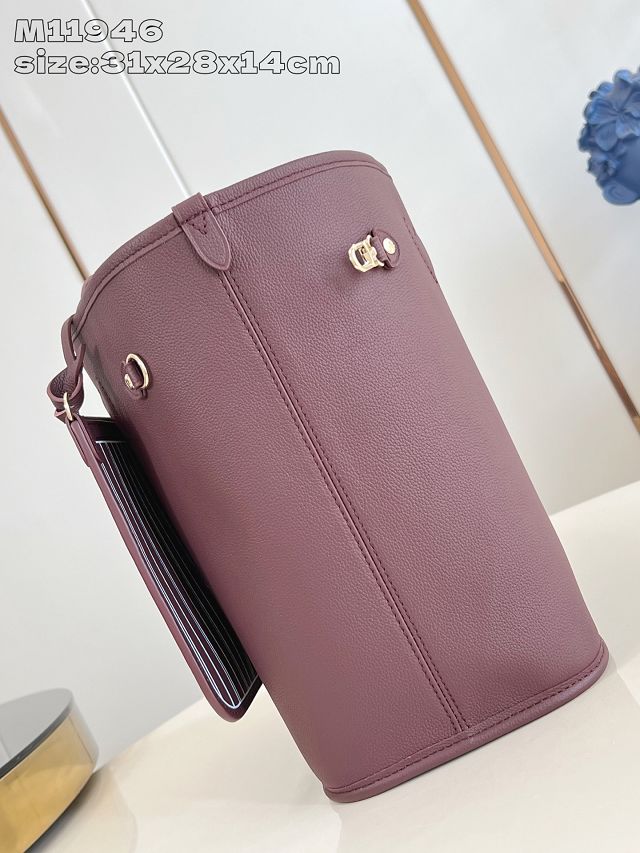 Louis vuitton original calfskin&canvas neverfull Inside out MM M25663 garnet