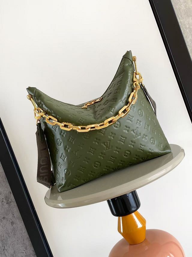 Louis vuitton original monogram calfskin coussin hobo MM M15228 green