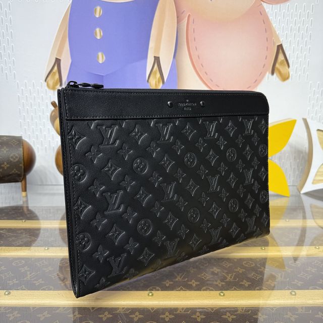 Louis vuitton original monogram calfskin pochette jour M82080 black