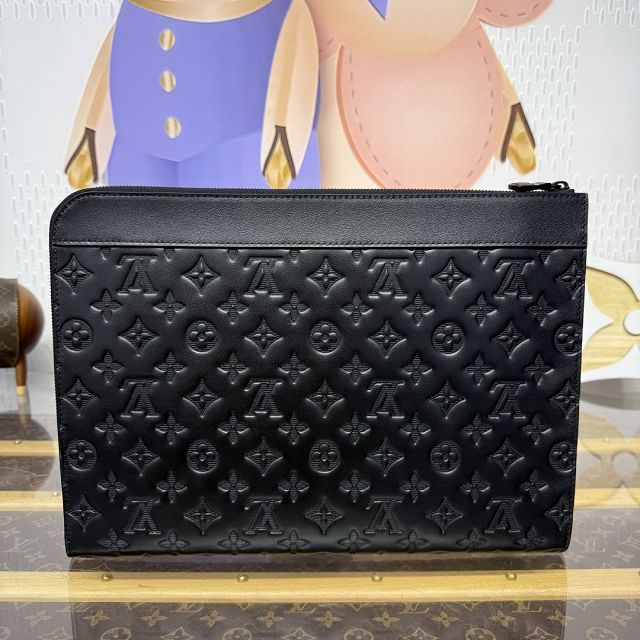 Louis vuitton original monogram calfskin pochette jour M82080 black