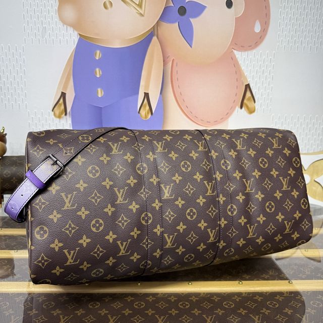 Louis vuitton original monogram canvas keepall 50 M41416 purple
