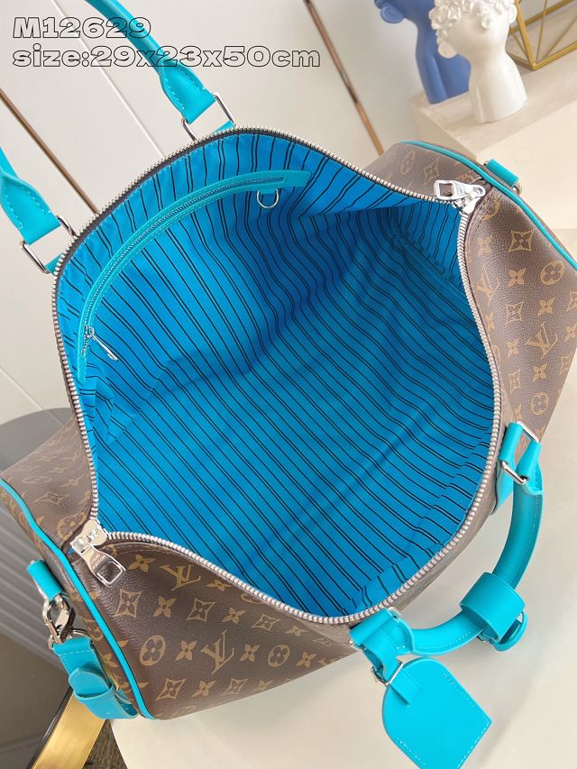 Louis vuitton original monogram canvas keepall 50 M46771 blue