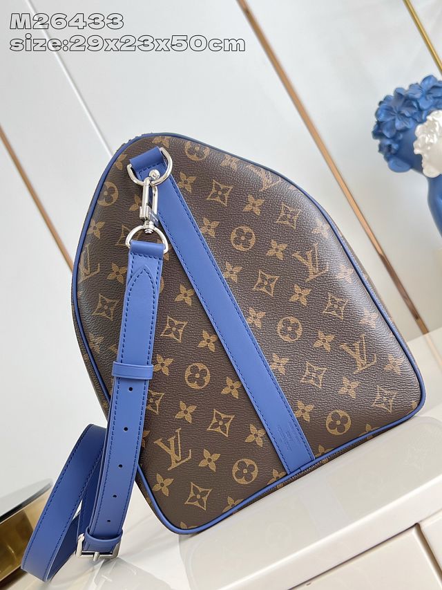 Louis vuitton original monogram canvas keepall 50 M46771 dark blue