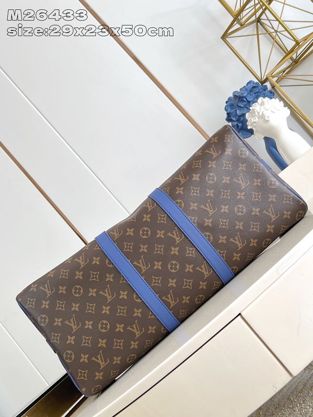 Louis vuitton original monogram canvas keepall 50 M46771 dark blue
