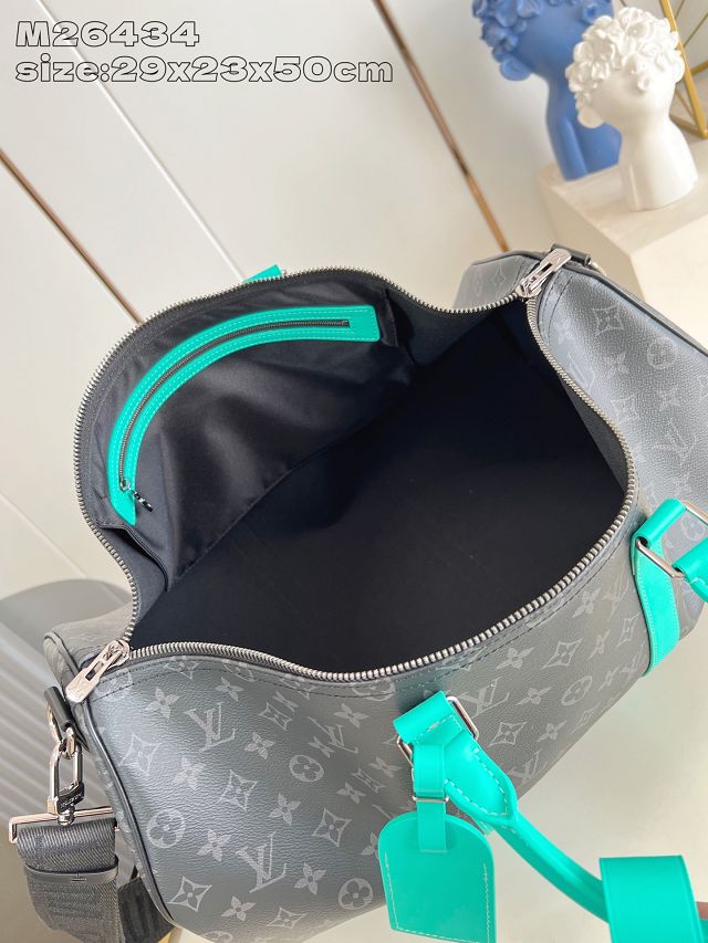 Louis vuitton original monogram eclipse keepall 50 M26434 blue