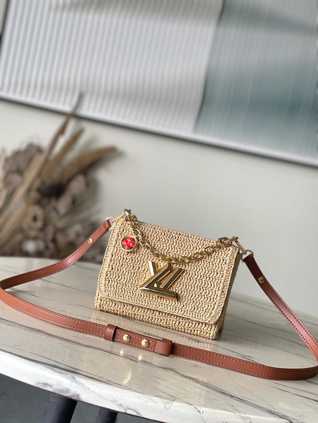 Louis vuitton original raffia twist PM slim M14309
