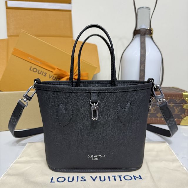 Louis vuitton original calfskin&canvas neverfull Inside out BB M15210 black