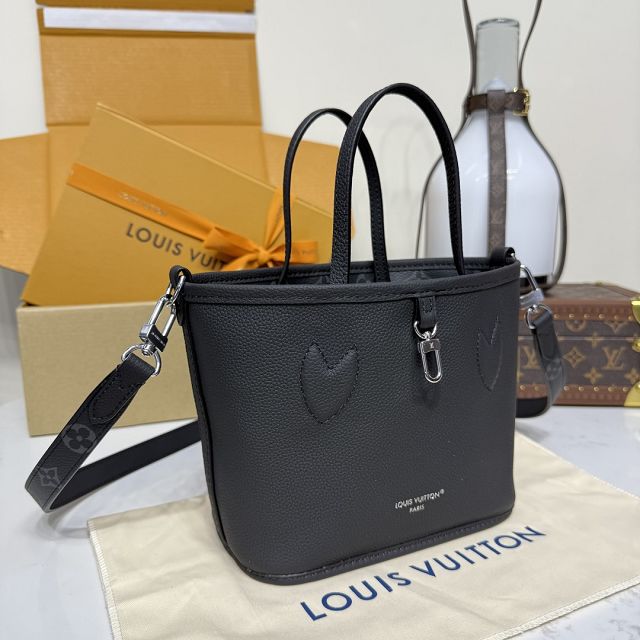 Louis vuitton original calfskin&canvas neverfull Inside out BB M15210 black