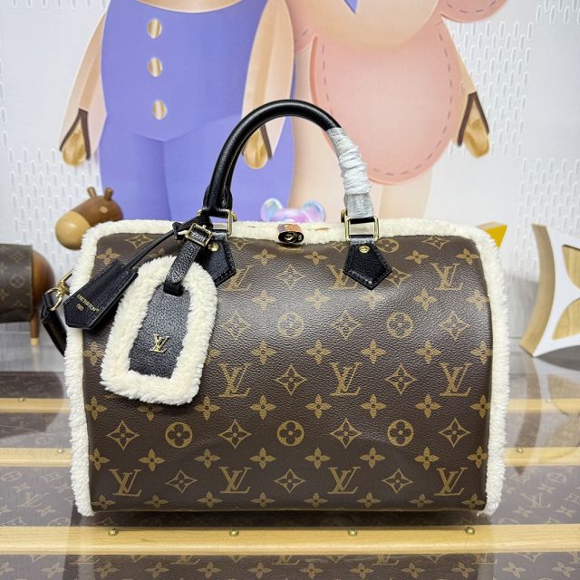 Louis vuitton original monogram canvas speedy soft 30 teddy M26326