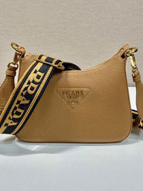 Prada original grained calfskin small shoulder bag 1BH193 caramel
