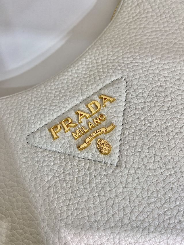 Prada original grained calfskin small shoulder bag 1BH193 white