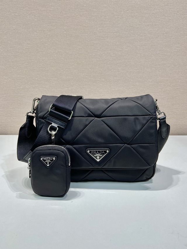 Prada original nylon medium shoulder bag 1BD290 black