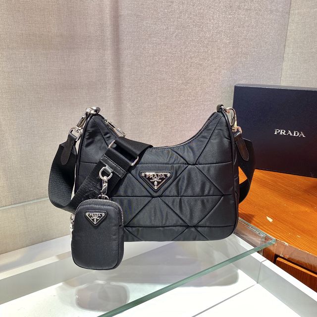 Prada original nylon small shoulder bag 1BC151 black