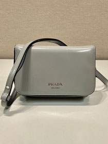 Prada original smooth calfskin small shoulder bag 2VD061 grey