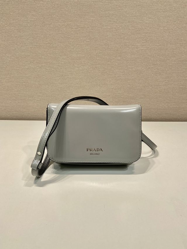 Prada original smooth calfskin small shoulder bag 2VD061 grey