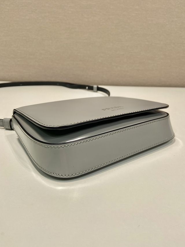 Prada original smooth calfskin small shoulder bag 2VD061 grey