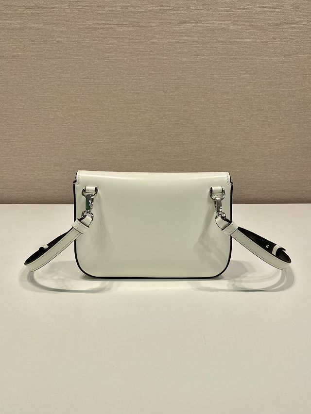 Prada original smooth calfskin small shoulder bag 2VD061 white