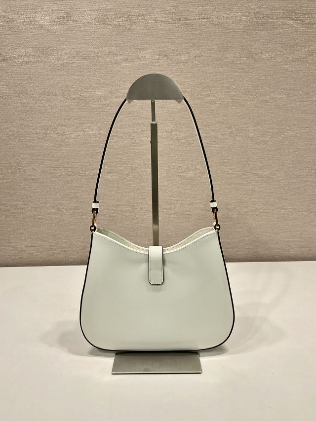 Prada original calfskin small cleo bag 1BC169A white