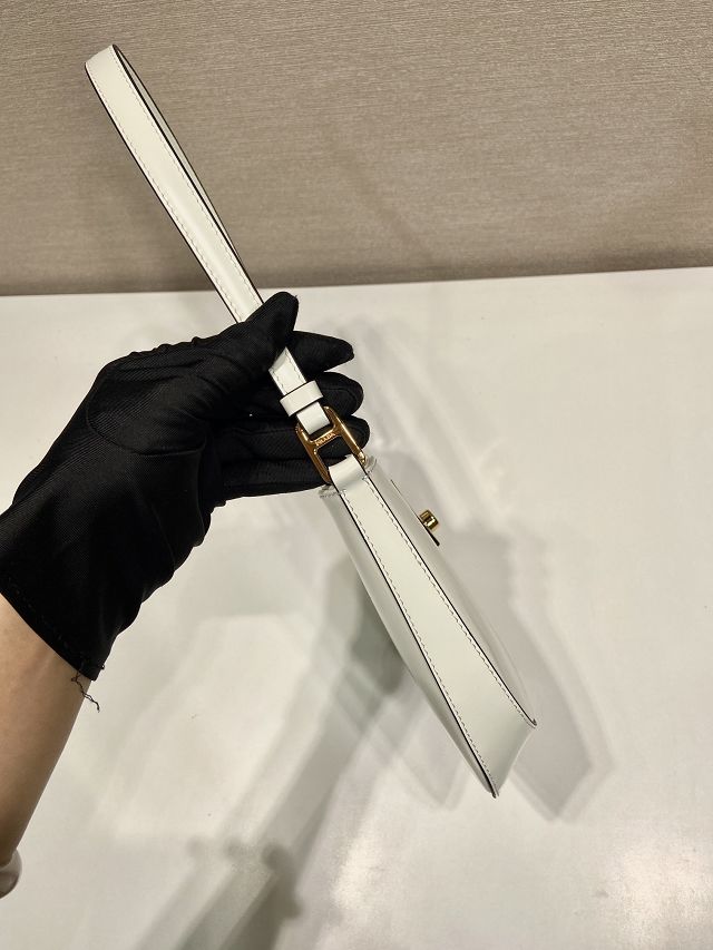 Prada original calfskin small cleo bag 1BC169A white