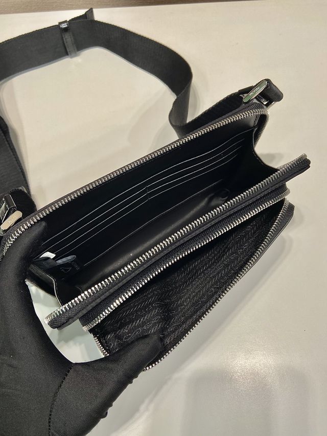 Prada original calfskin belt bag 2VH156 black