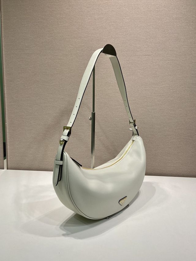 Prada original calfskin medium shoulder bag 1BC255 white