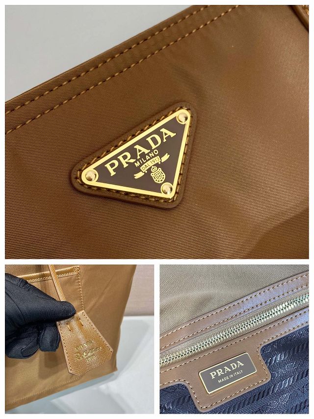 Prada original nylon large tote bag 1BG527 brown