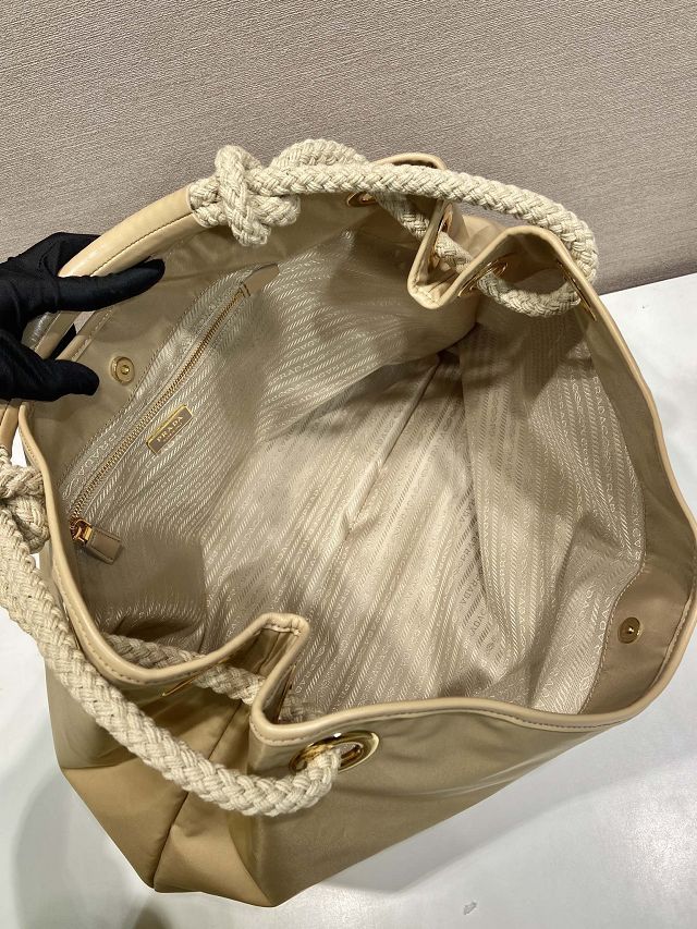 Prada original nylon mariner large shoulder bag 1BC244 beige