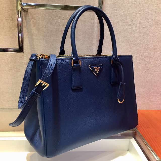 Prada original saffiano calfskin galleria large bag 1BA274 navy blue