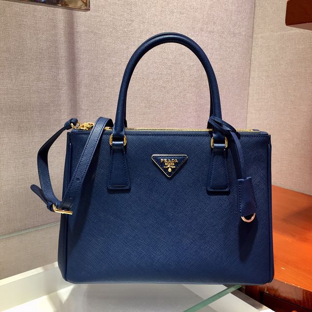 Prada original saffiano calfskin galleria medium bag 1BA863 navy blue