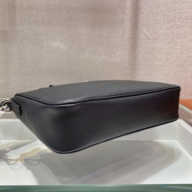 Prada original saffiano calfskin shoulder bag 2VH113 black